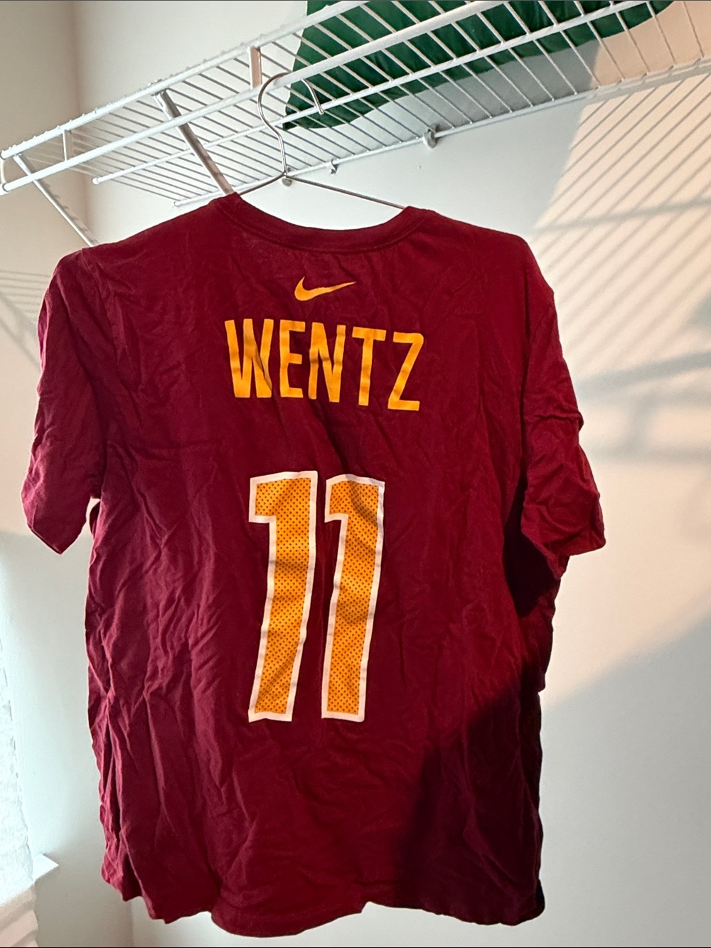 Nike Men's Wentz #11 Football Tee - Maroon and Gold